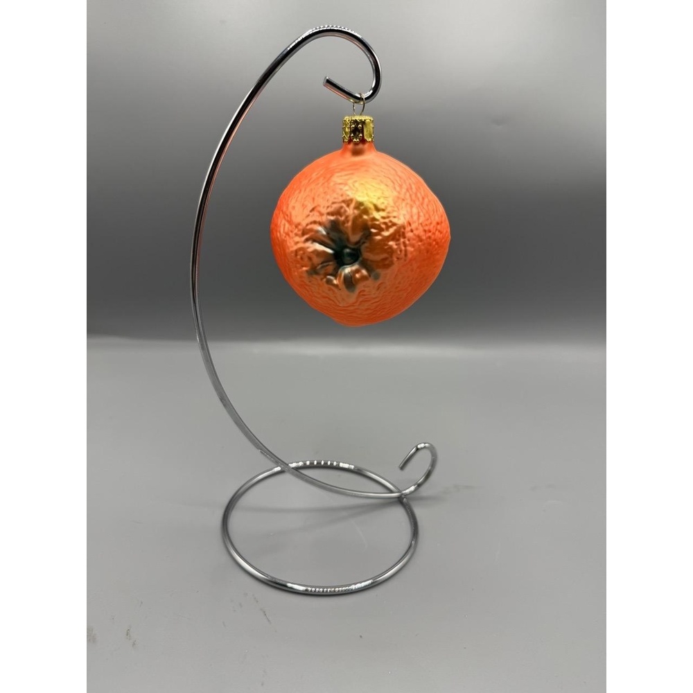 German Czech half Orange‎ Slice Glass Ornament Glitter Christmas Holiday pretty - Picture 2 of 3